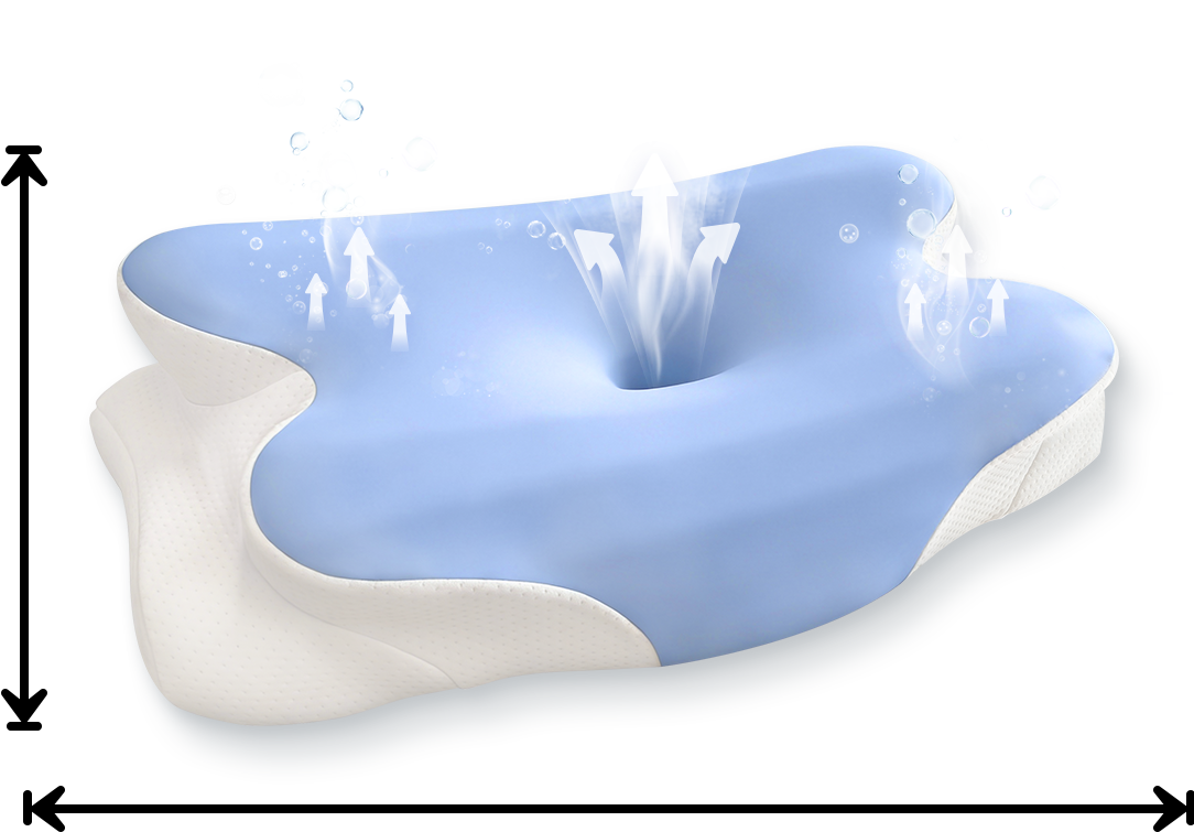 Melara Max pillow with listed dimensions